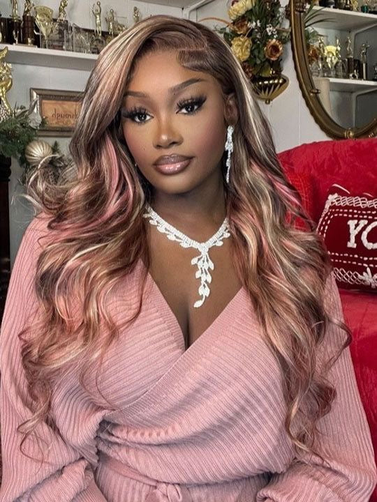 Neapolitan Swirl Body Wave Wig – 13x6 HD Lace | 220 Density🩷🤎 ✨