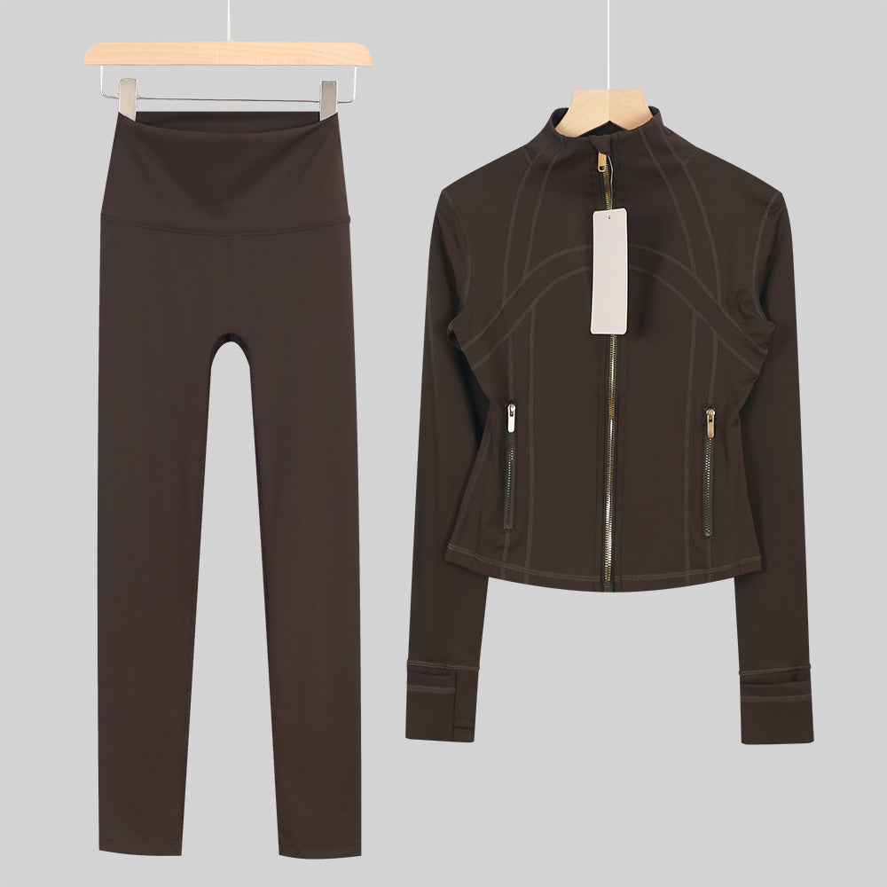 Bxrbie Cropped Define Jacket & Leggings Set - Nude Collection