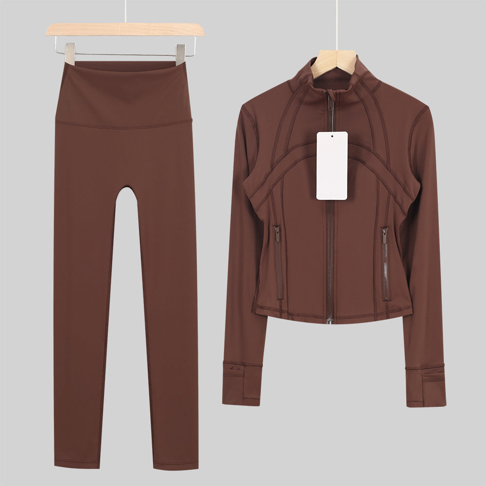 Bxrbie Cropped Define Jacket & Leggings Set - Nude Collection