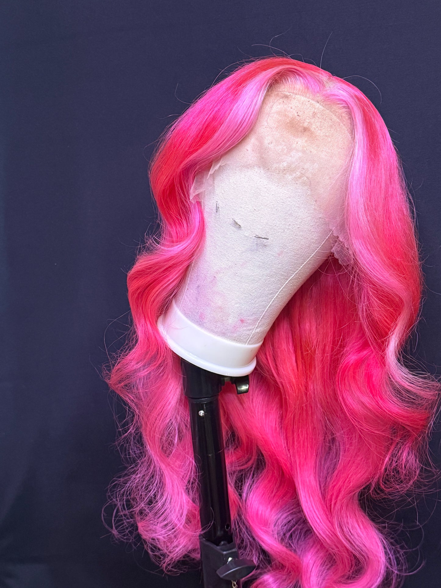 Barbie Drip Wave Wig – Hot Pink with Baby Pink Money Piece | 13x6 HD Lace | 220 Density 💖✨