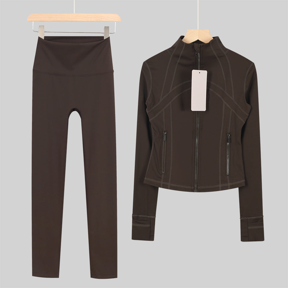 Bxrbie Cropped Define Jacket & Leggings Set - Nude Collection
