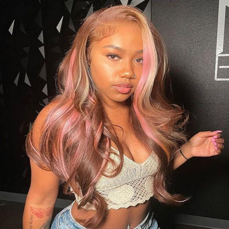 Neapolitan Swirl Body Wave Wig – 13x6 HD Lace | 220 Density🩷🤎 ✨
