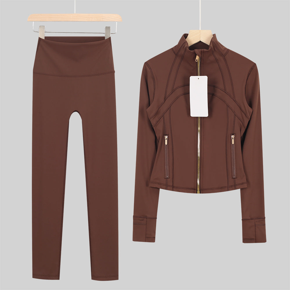 Bxrbie Cropped Define Jacket & Leggings Set - Nude Collection