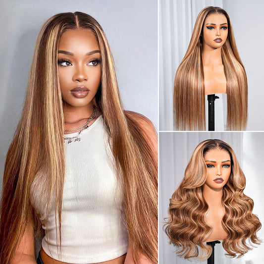 Baddie on a Budget Honey Highlight Body Wave Wig – 4/27 | 13x6 HD Lace | 200 Density ✨🍯