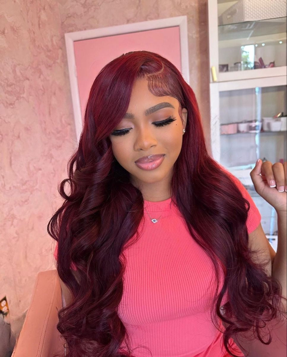 Baddie on a Budget Burgundy Wig – 99J | 13x6 HD Lace | 200 Density 🍷✨