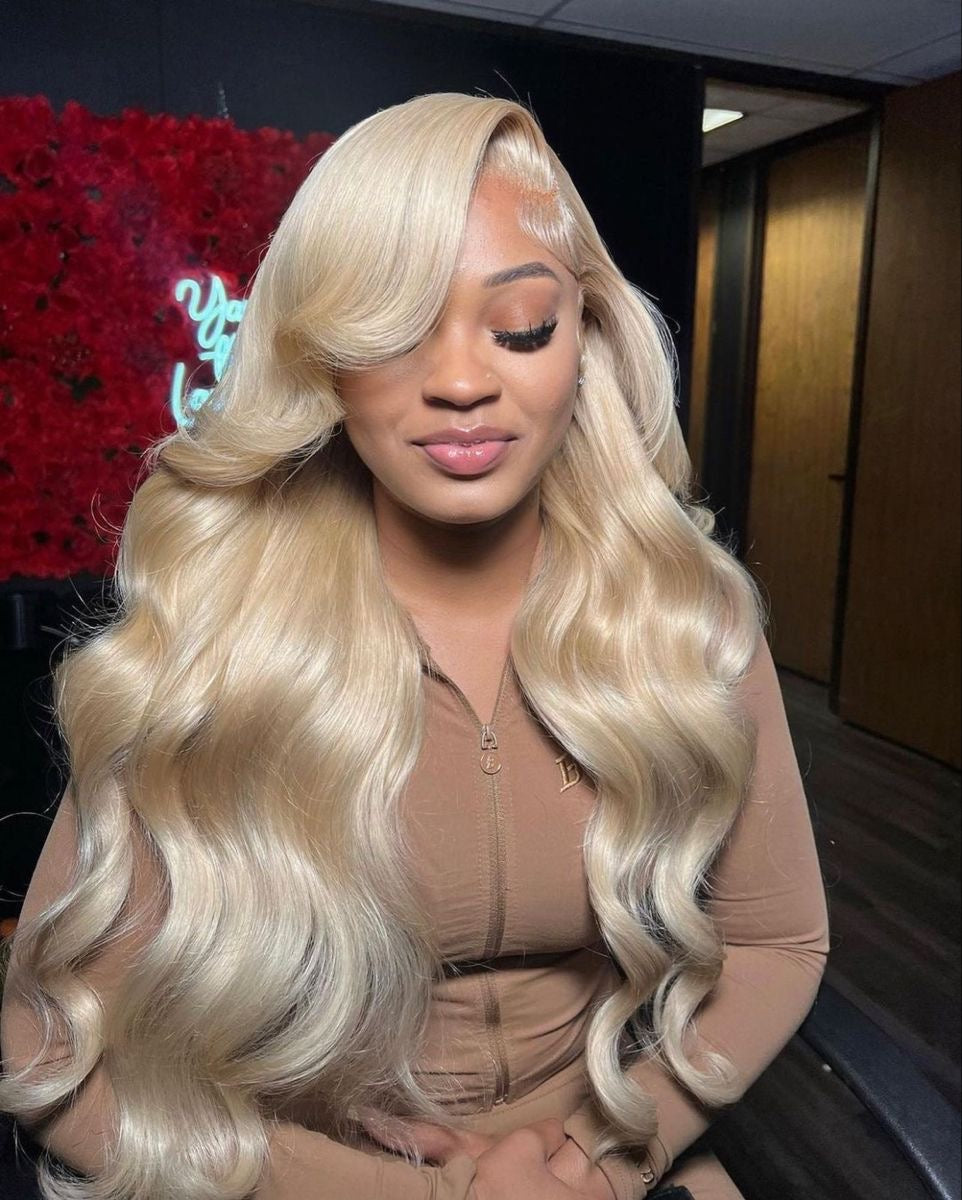 Baddie on a Budget Icy Blonde Wig – Toned 613 | 13x6 HD Lace | 220 Density ❄️✨