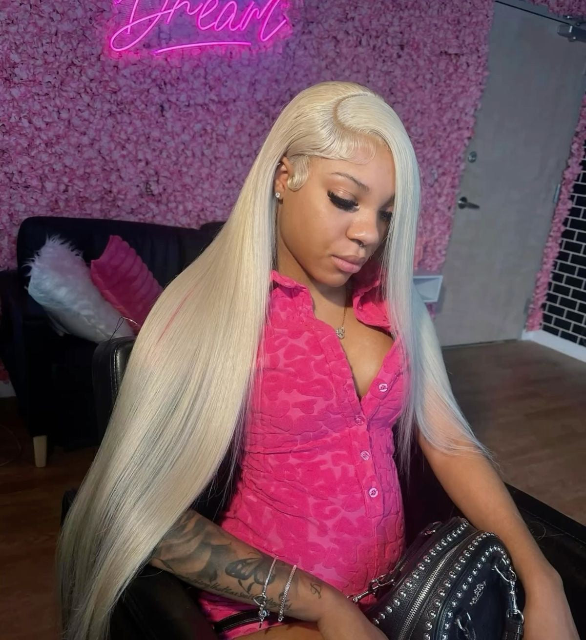 Icy Blonde Toned Straight Wig – 613 | 13x6 HD Lace | 220 Density ❄️✨