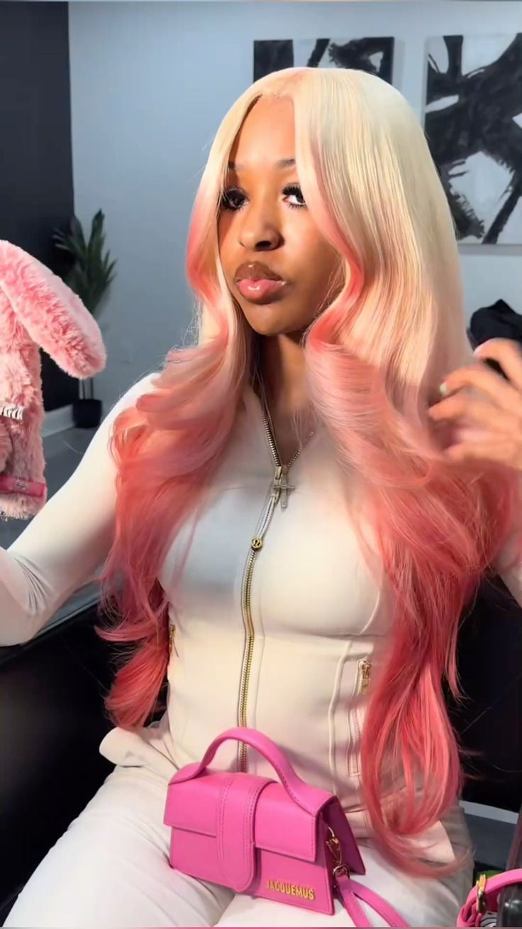 Baddie on a Budget Strawberry Cheesecake Wig – 613 | HD Lace | 220 Density 🍓🍰✨