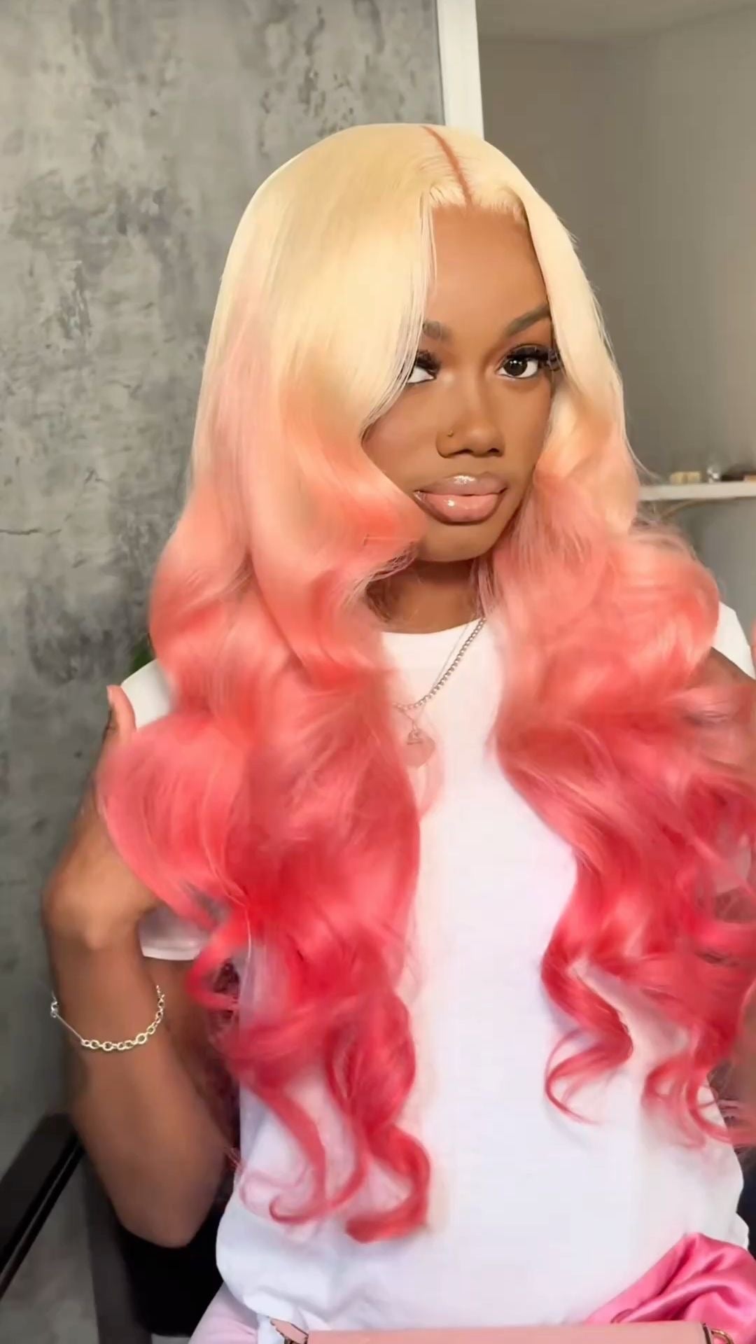 Baddie on a Budget Strawberry Cheesecake Wig – 613 | HD Lace | 220 Density 🍓🍰✨