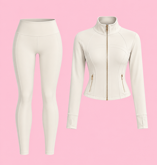 Cropped Define Jacket & Leggings Set - Nude Collection