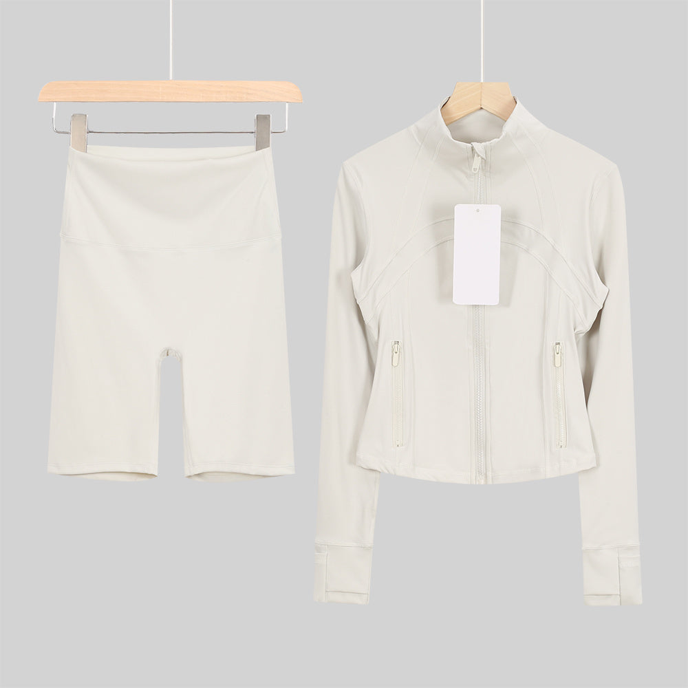 Bxrbie Cropped Define Jacket & Shorts Set - Nude Collection